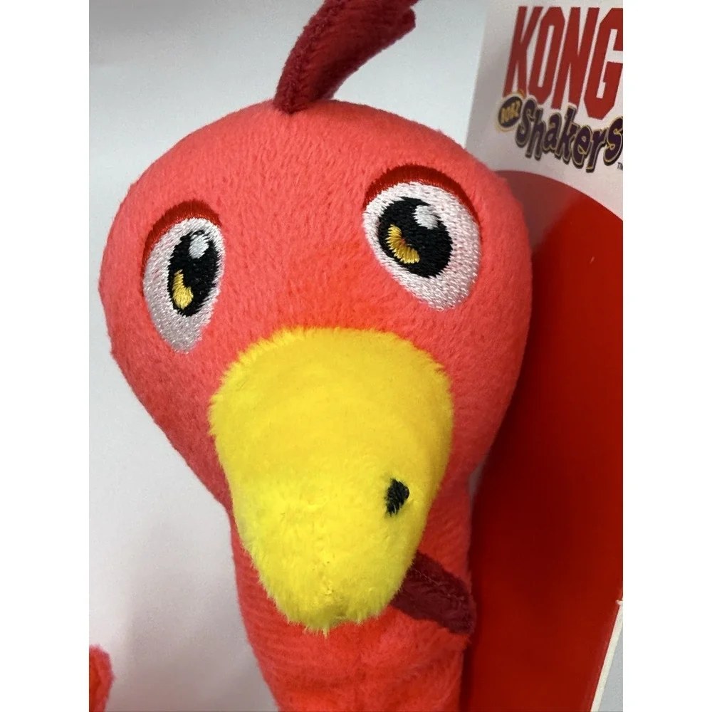 KONG Shakers Bobz Medium Squeaky Rooster Dog Toy Tough Flexible Cord